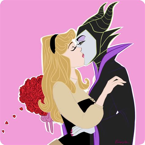 Aurora Kisses Maleficent Maleficent And Aurora Lesbian