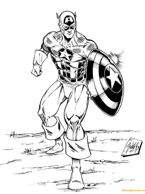 superpowers captain america coloring page  printable coloring pages