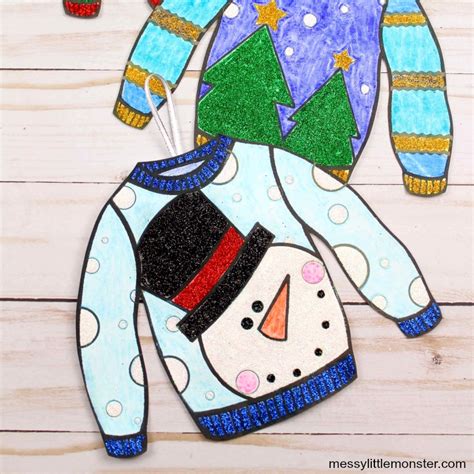 easy ugly sweater ornament printable ugly sweater template included