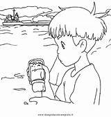 Ponyo Disegni Sosuke Coloring Cartone Animato Personaggio Cartoni sketch template