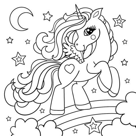 printable coloring pages unicorn   rainbow unicorn coloring