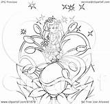 Coloring Girl Outline Thumbelina Illustration Royalty Clipart Bannykh Alex Rf 2021 sketch template