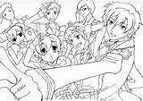 Ohshc Lineart Host Club Coloring Ouran Pages High School Colouring Printable Deviantart Anime Template Peac sketch template