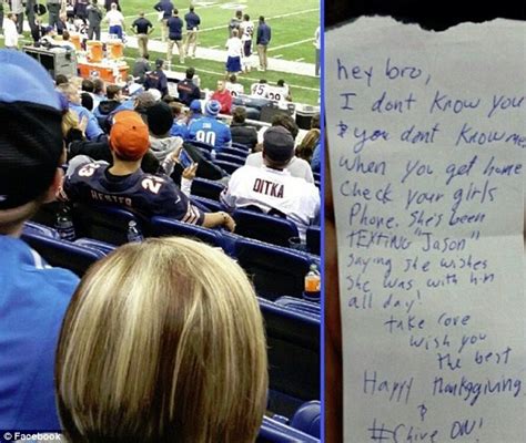 detroit lions fan passes note to man claiming his girlfriend is a cheat daily mail online