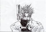 Trigun Vash Manga sketch template