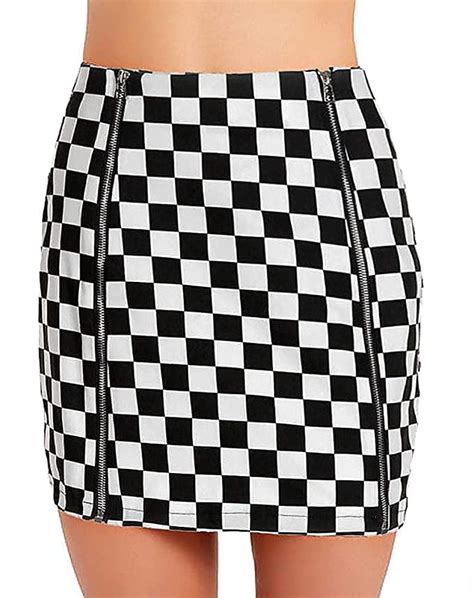 Buy Haodeyi Checker Skirt Black And White Checkered Skirts For Women