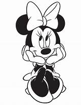 Mouse Minnie Face Coloring Pages Clipart Drawing Sitting Library sketch template