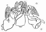 Angels Clipart Angel Singing Coloring Host Christmas Cliparts Pages Multitude Printable Sing Clip Colouring Group Man Heavenly Jesus Angelic Library sketch template