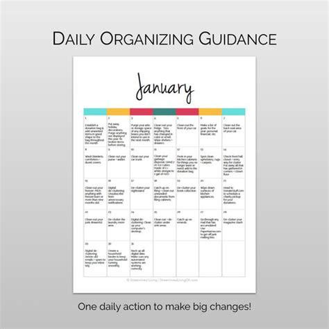 days   organized life printable organizing calendar  daily