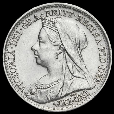 queen victoria veiled head silver threepence gef
