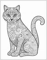 Coloring Cat Cats Pages Adult Printable Colouring Stress Adults Patterns Book Relieving Designs Mandala Books Drawing Color Kids Face Zentangles sketch template