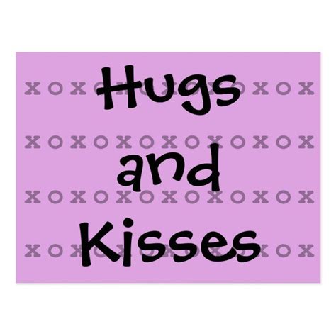 hugs  kisses postcard zazzlecom   hugs  kisses hug postcard