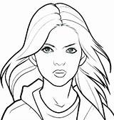 Coloring Face Pages Girl Portrait Kids Hunger Games Human Drawing Printable Woman People Faces Girls Realistic Color Print Underwood Carrie sketch template