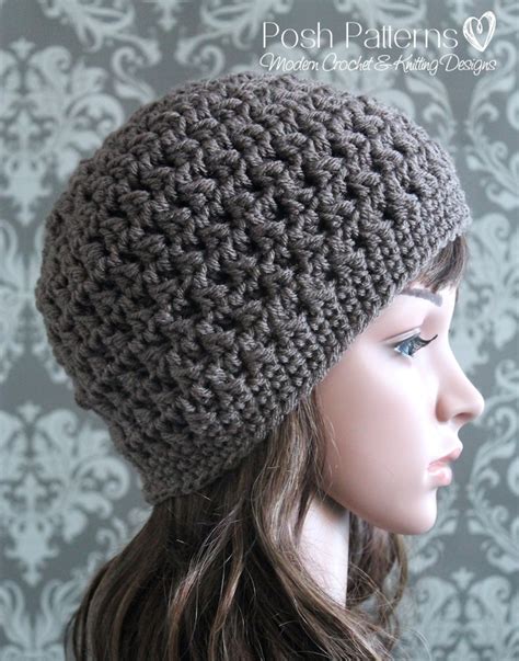 crochet hat pattern cable cluster beanie