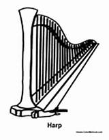 Harp Coloring Pages Music Colormegood sketch template