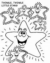 Coloring Twinkle Star Little Stars Colouring Pages Kids Sheets Nursery Printable Clipart Rhymes Dividers Cliparts Sheet Birthday Print First School sketch template