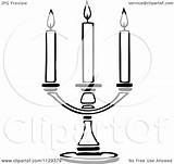 Candle Clipart Holder Holders Vintage Clip Vector Triple Retro Illustration Royalty Prawny Clipground sketch template