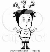 Confused Marks Shrugging Question Under Girl Clipart Cartoon Cory Thoman Outlined Coloring Vector 2021 sketch template