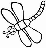 Dragonfly Coloring Pages Dragonflies Printable Template Cartoon Color Print Getcolorings Simple Animals Getdrawings Templates sketch template