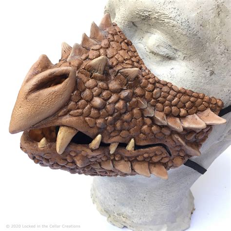 deluxe dragon face mask locked   cellar creations