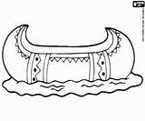Canoa Canoe Kano Kleurplaat Indians Book sketch template