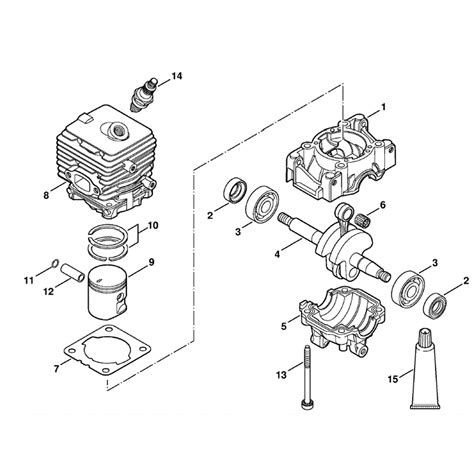 stihl bg  blower bg parts diagram crankcase