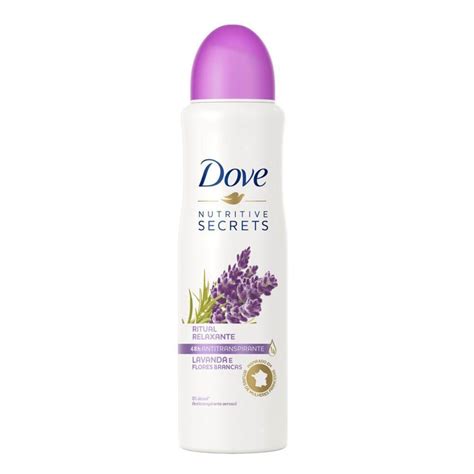 desodorante antitranspirante aerosol dove nutritive secrets lavanda  flores brancas