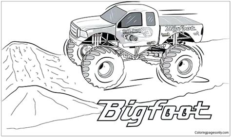 printable bigfoot monster truck coloring page  printable