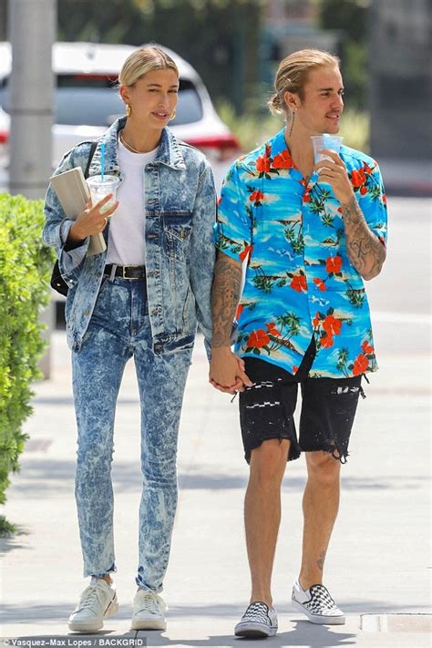 justin bieber and hailey baldwin hold hands and pose with fans as they