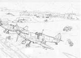 Spitfire Raf sketch template