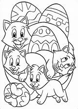 Coloring Pages Easter Cats Cat Printable sketch template