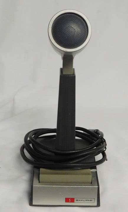 vintage shure model  controlled magnetic desktop microphone   pin cable ebay