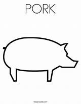 Coloring Pork Hog Pig Outline Blank Twistynoodle Print Favorites Login Add Built California Usa Noodle sketch template