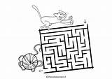 Labirinti Facili Labirinto Pianetabambini Colorare Disegno Gatto Singolarmente Bacheca Scegli sketch template