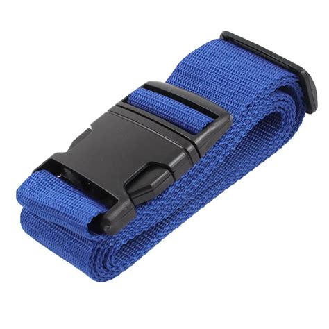 texu plastic release buckle adjustable luggage strap belt black blue