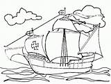 Columbus Ships Pinta sketch template