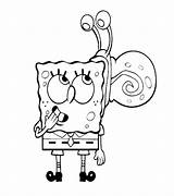 Spongebob Squarepants Nickelodeon Colouring Garry sketch template