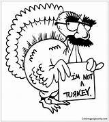 Thanksgiving Pages Funny Coloring Turkey Color sketch template