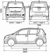 Daihatsu Sirion Autocentrum Blueprint sketch template