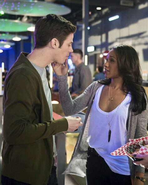 Barry Allen With Iris West Grant Gustin With Candice The Flash The