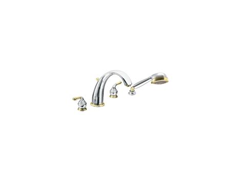 moen  monticello chrome  handle high arc roman tub faucet includes hand shower neweggcom