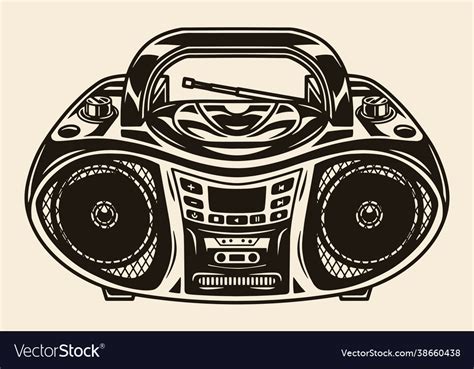 portable  boombox template royalty  vector