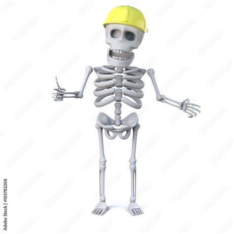 skeleton  hard hat   thumbs  sign stock illustration