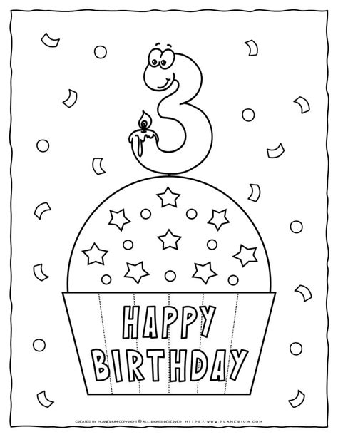 happy birthday coloring page  birthday planerium