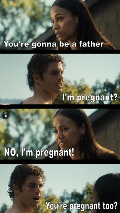 pregnant man woman conversation ~ funny joke pictures