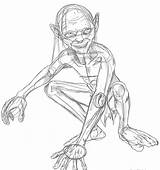 Gollum Seigneur Anneaux Hobbit Orc Colorier Coloriages Pictrove sketch template