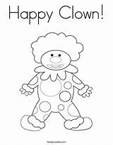 Coloring Clown Happy Print Ll sketch template