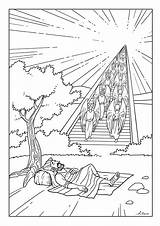 Heaven Jacob Getcolorings Ladder Jacobs Stairway Youngsters Focus sketch template