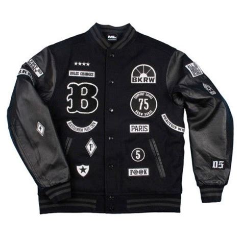 Blackrainbow Paris Varsity Jacket Number 5 Black