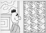 Escher Coloring Pages Printable Mc Aptitude Panda Knowledge Popular Coloringhome sketch template